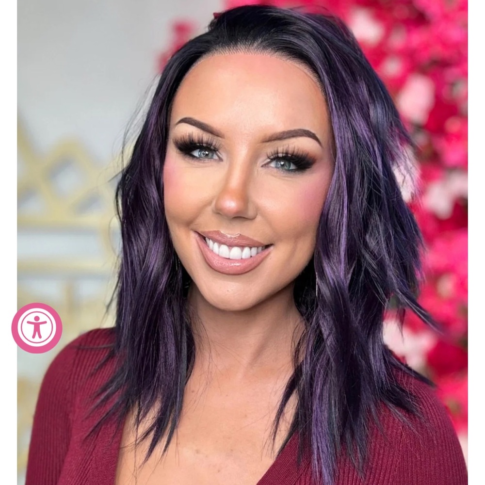 Synthetic lace front wig purple chelsey smith crown Delevinge Dark Magic